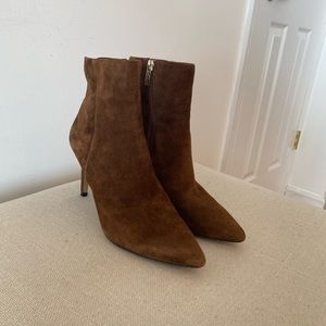 Steven Leiland Stiletto Heel Brown Suede Booties